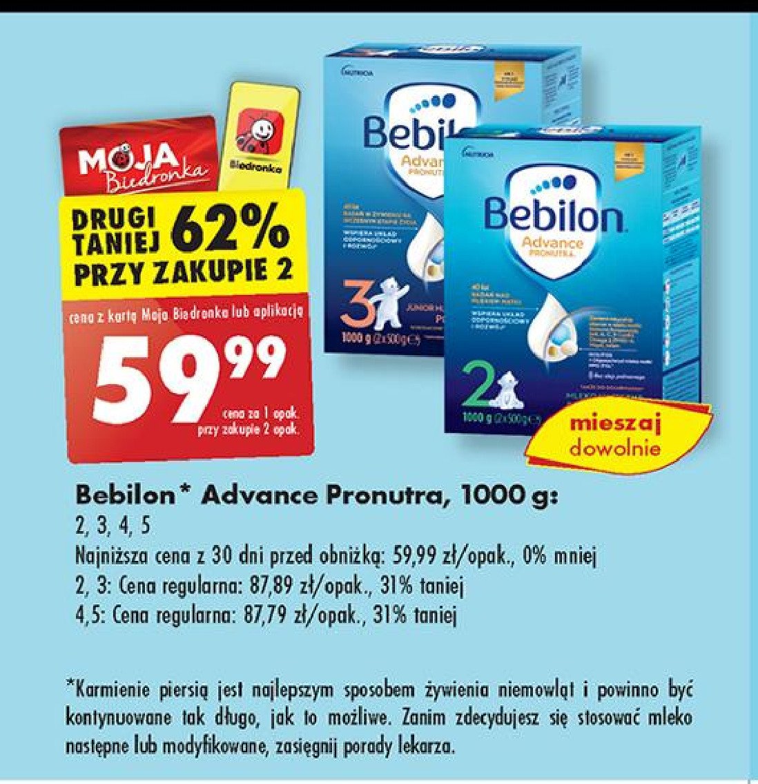 Mleko 2 Bebilon advance promocja