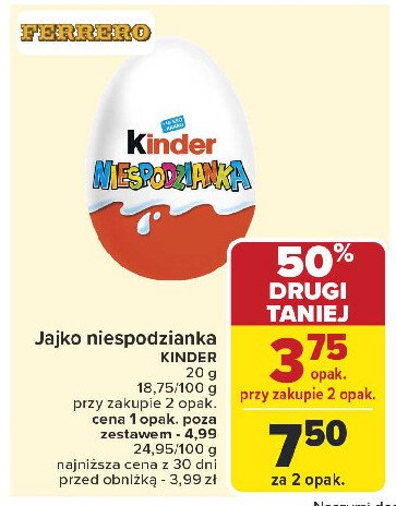 Jajko Kinder niespodzianka promocja w Carrefour