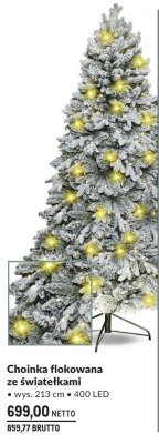 Choinka flokowana ze światełkami 213 cm 400 LED promocja w Makro
