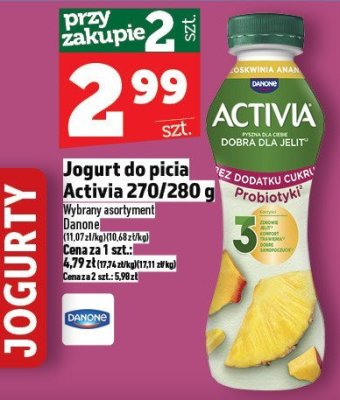 Jogurt do picia Activia 270/280 g promocja w TOPAZ