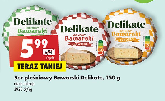 Ser bawarski pleśniowy kremowy łagodny Delikate promocja