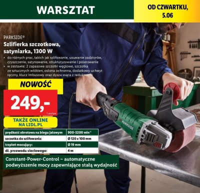 Szlifierka szczotkowa 1300w Parkside promocja