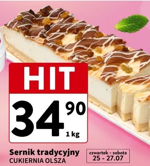 Sernik tradycyjny Cukiernia olsza promocja w Intermarche
