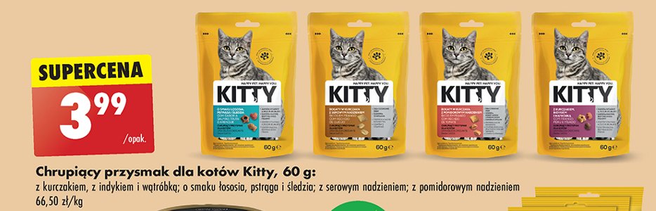 Przysmaki dla kota z kurczakiem indykiem i wątróbką Kitty promocja