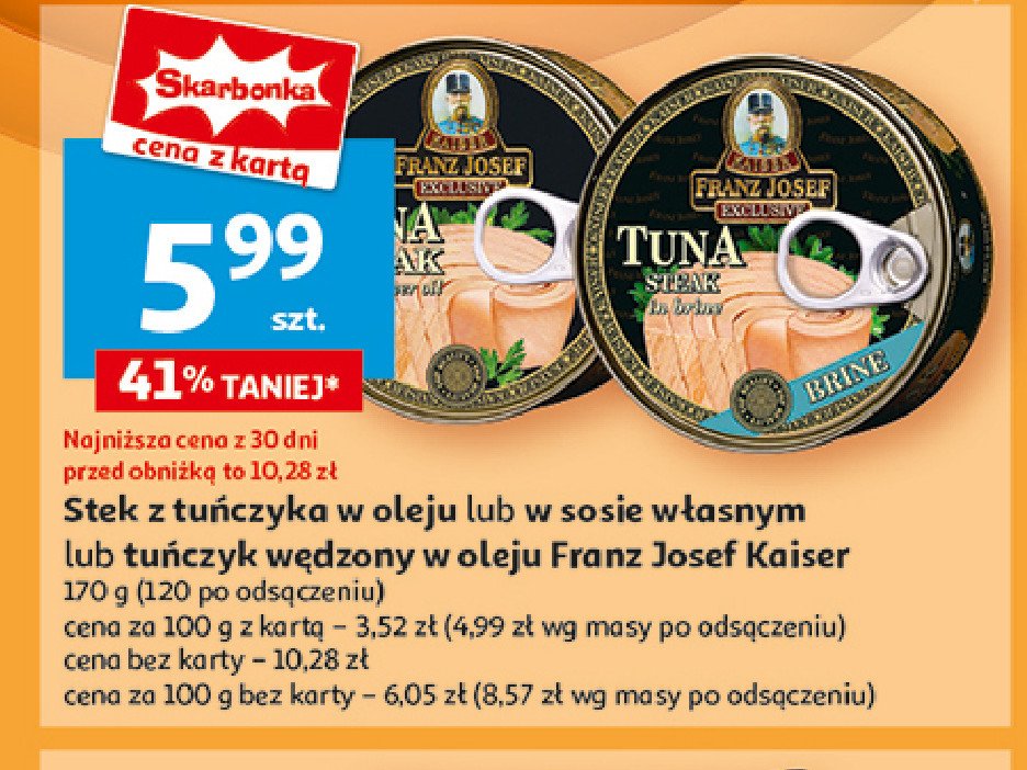 Tuńczyk stek w kawałkach Franz josef exclusive promocja w Auchan