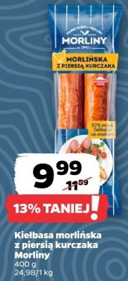 Kiełbasa morlińska z piersią kurczaka Morliny promocja w Netto