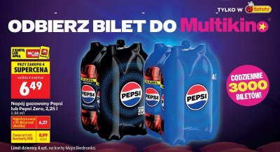 Napój gazowany Pepsi Zero, 2,25 l promocja w Biedronka