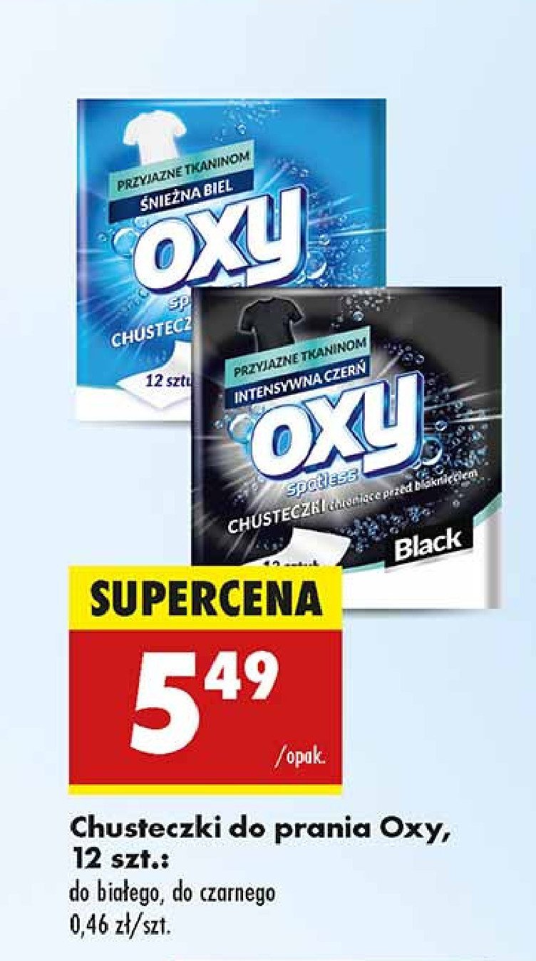 Chusteczki do prania do białego Oxy spotless promocja