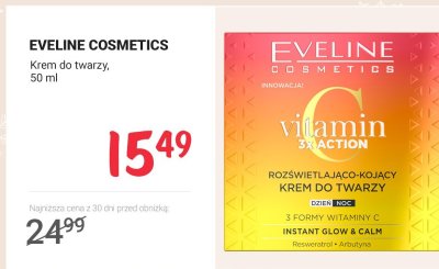 Krem do twarzy EVELINE COSMETICS Vitamin C 3x Action 50 ml promocja w Rossmann