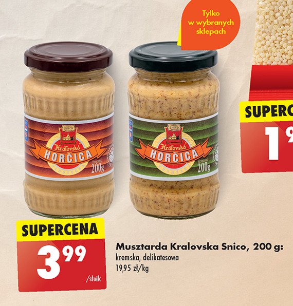 Musztarda kralovska delikatesowa Snico promocja