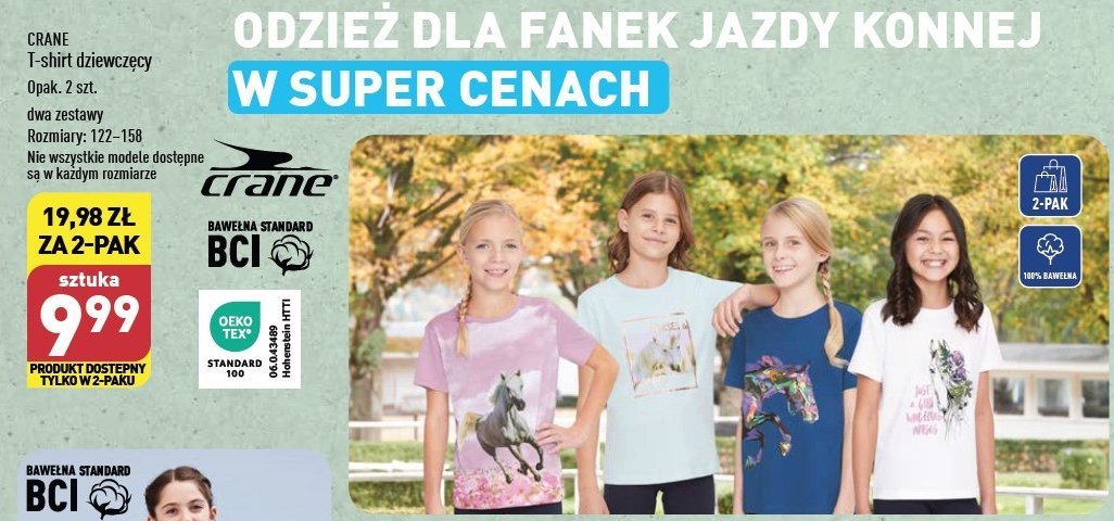 T-shirt dziewczęcy 122-158 CRANE promocja