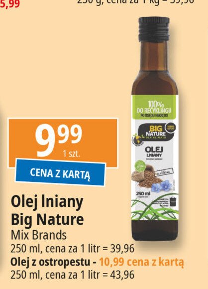 Olej z ostropestu Big nature promocja w Leclerc