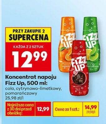 Koncentrat napoju Fizz Up, cola promocja w Biedronka