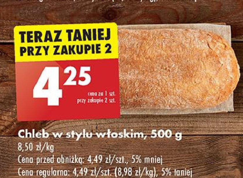 Chleb w stylu włoskim promocja