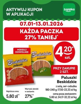 Paluszki Beskidzkie z solą, ser-cebula promocja w Żabka
