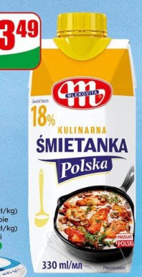 Śmietanka UHT 18% Kulinarna Polska  promocja w Dino