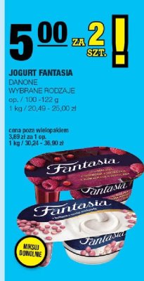 Jogurt Fantasia Danone wybrane rodzaje promocja w SPAR