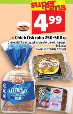 Chleb Oskroba 250-500g promocja w TOPAZ