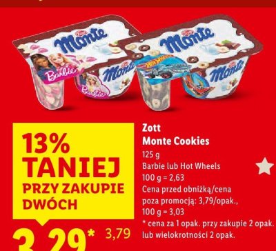 Jogurt Monte Cookies Barbie  promocja w Lidl