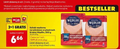 Wędlina Schab wędzony na wiśniowo Kraina Wędlin, 250g promocja w Biedronka