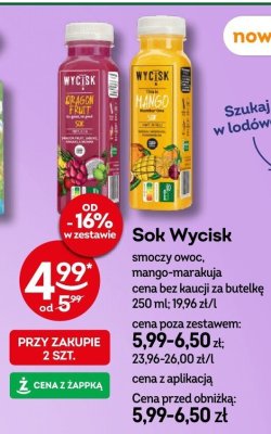 Sok Wycisk smoczy owoc, mango-marakuja promocja w Żabka