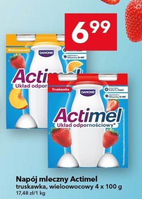 Napój mleczny Actimel truskawka 4 x 100 g promocja w LEWIATAN