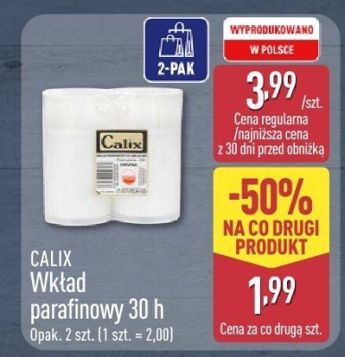 Wkład parafinowy 30 h promocja w Aldi