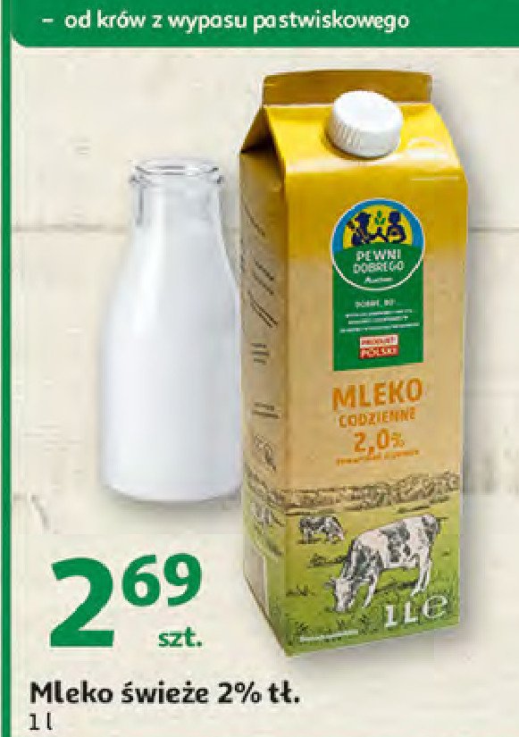 Mleko codzienne 2% Auchan pewni dobrego promocja