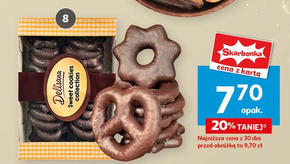 Pierniki w czekoladzie mlecznej i deserowej Delisana promocja w Auchan