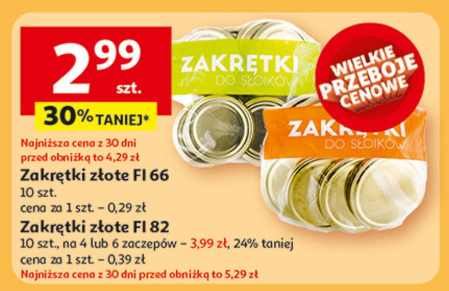 Zakrętka do słoika fi82/6 promocja w Auchan