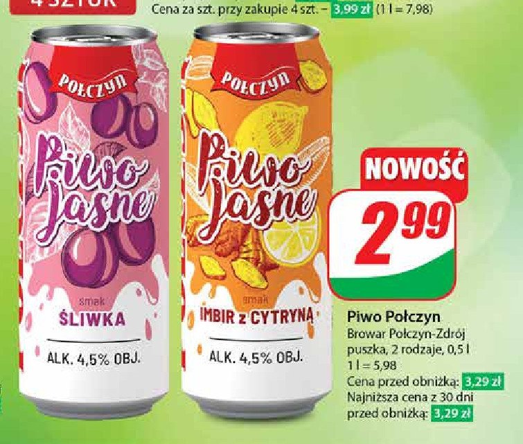 Piwo Piwo jasne śliwka promocja