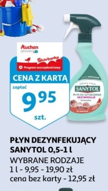 Płyn dezynfekujący i czyszczący grapefruit i trawa cytrynowa Sanytol promocja