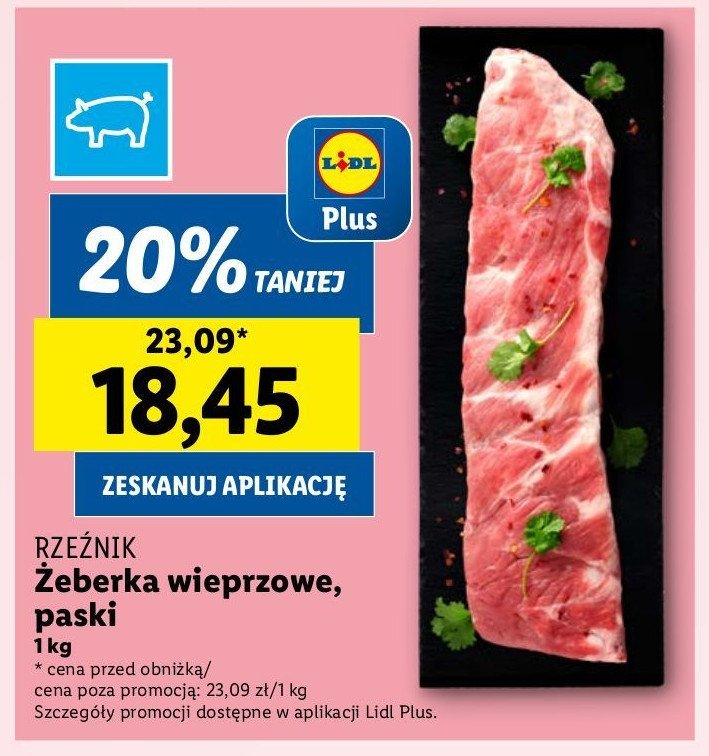 Żeberka wieprzowe paski Rzeźnik codzienna dostawa promocja w Lidl