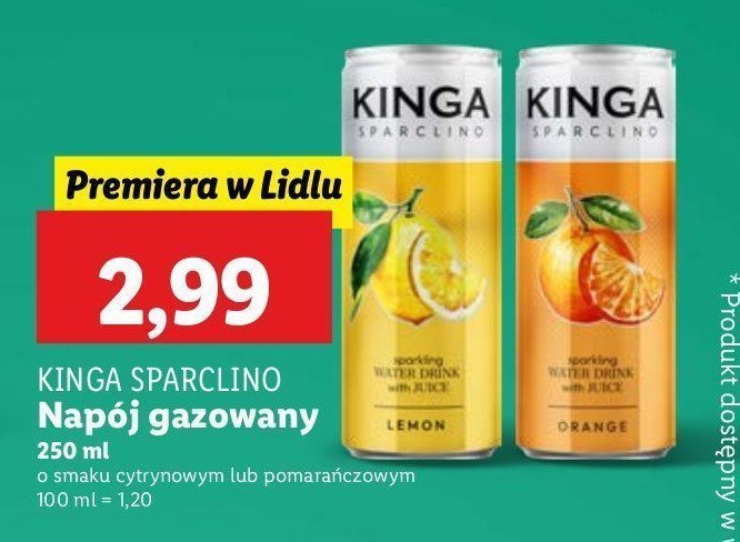 Woda + sok cytrynowa Kinga pieni艅ska promocja