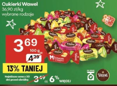 Cukierki Wawel różne rodzaje promocja w Delikatesy Centrum