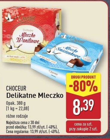 Mleczko śmietankowe Choceur promocja w Aldi