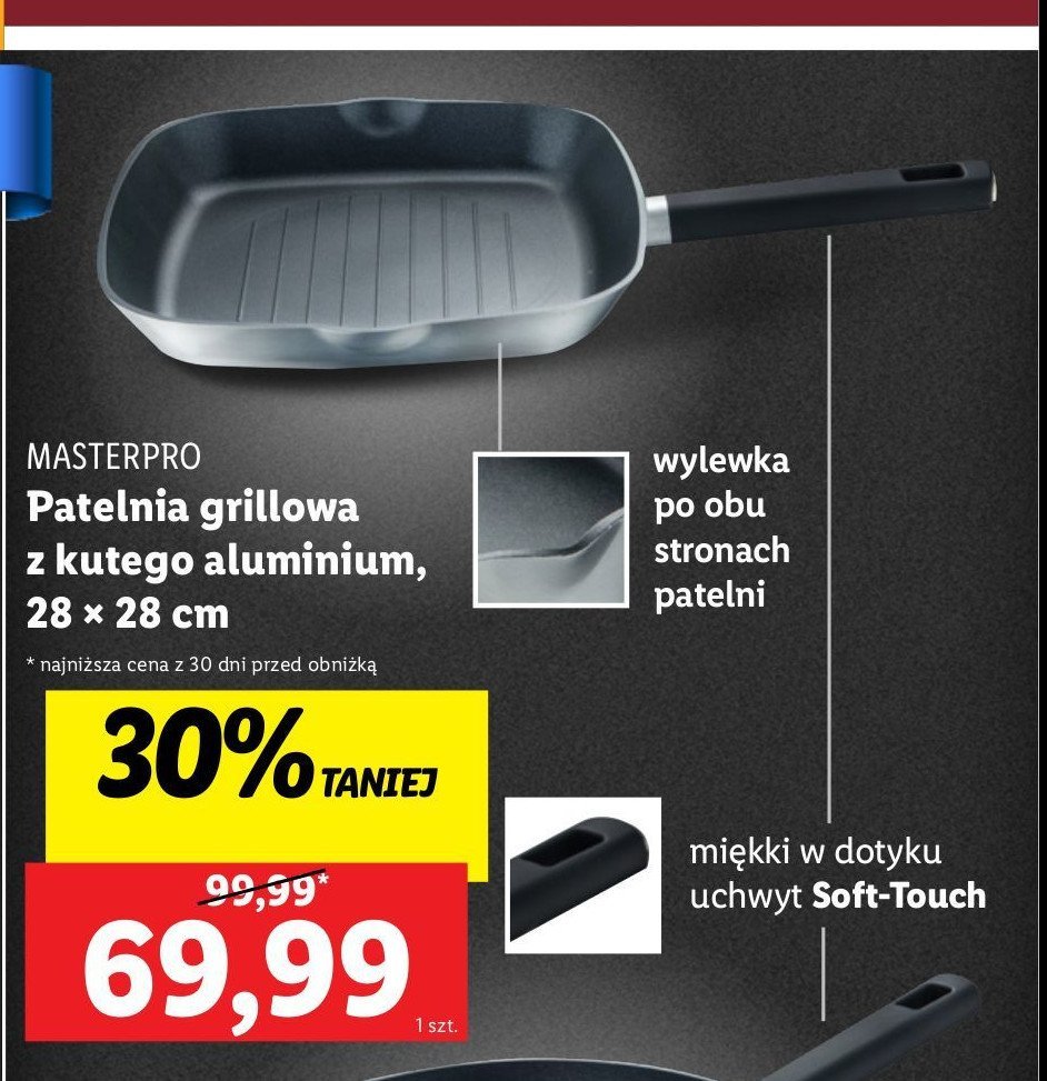 Patelnia grillowa 28 x 28 x 4.3 cm Master pro promocja