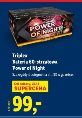 Bateria 60-strzałowa Triplex Power of Night promocja w Lidl