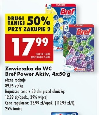 Kostka do wc lawendowe pole i sosnowy las Bref power aktiv promocja