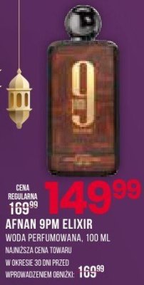 Perfumy AFNAN 9PM ELIXIR woda perfumowana promocja w Drogerie Natura