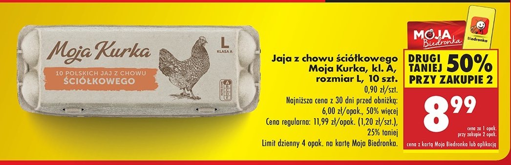 Jaja kl. l Moja kurka promocja w Biedronka