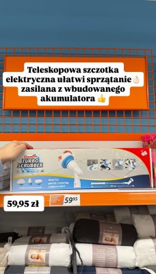Teleskopowa szczotka elektryczna CleanRite Turbo Scrubber 110cm promocja w Action