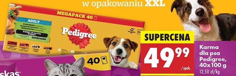 Karma dla psa adult mix smaków Pedigree promocja w Biedronka