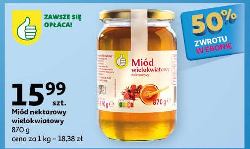 Miód wielokwiatowy nektarowy Podniesiony kciuk promocja w Auchan