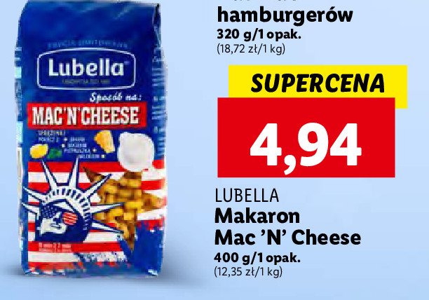 Makaron mac'n'cheese Lubella makaron promocja
