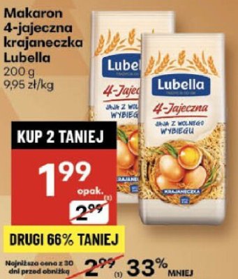 Makaron 4-jajeczna krajaneczka Lubella promocja w Delikatesy Centrum