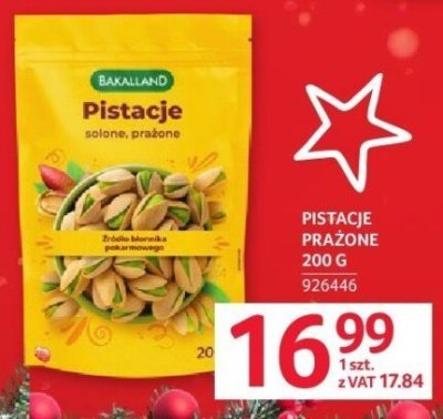 Pistacje prażone Bakalland 200 g promocja w Selgros