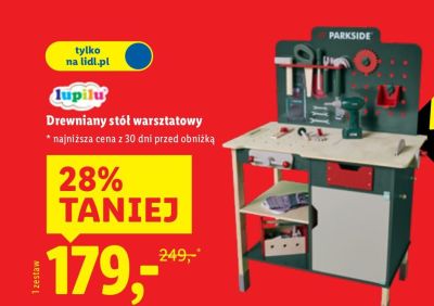 Drewniany stół warsztatowy  promocja w Lidl