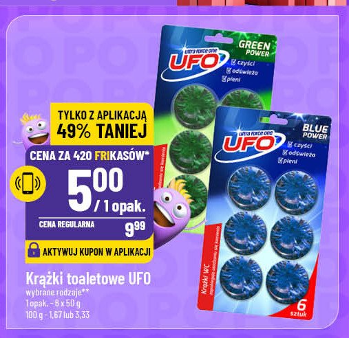 Krążki toaletowe blue power Ufo promocja