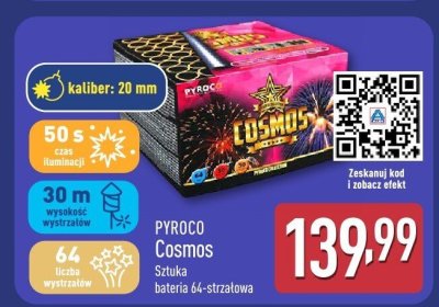 Sztuczne ognie Cosmos bateria 64-strzałowa promocja w Aldi